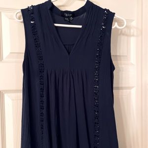 Papillon Flowy Tank ~ Navy Blue